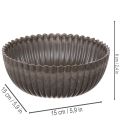 Ribbet skål, antracit, dekorativ skål, rund, 15 cm, 2 stk. | Floristik24.dk