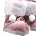 Floristik24 Juletrædekorationer par overdådige sko grå / lyserød 10cm x 8cm 2stk