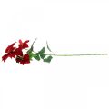 Floristik24 Kunstig julestjerne rød stilkblomst 3 blomster 85cm