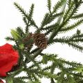 Floristik24 Dekorativ krans julestjerne og nåletræ grene kunstigt Ø30cm