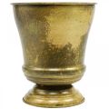Vintage plantekasse metal kop vase messing Ø17cm H19cm | Floristik24.dk