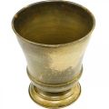 Vintage plantekasse metal kop vase messing Ø17cm H19cm | Floristik24.dk