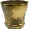 Vintage plantekasse metal kop vase messing Ø17cm H19cm | Floristik24.dk