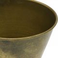 Vintage plantekasse metal kop vase messing Ø11.5cm H13.5cm | Floristik24.dk