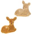 Floristik24 Dekorativ liggende rådyrfigur til borddekoration, 8 cm, 6 stk.