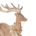 Dekorativ figur af en hjort med gevir, til stående, juledekoration, 28 cm | Floristik24.dk