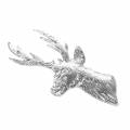 Floristik24 Dekorativ rensdyrbuste sølvmetal 8cm × 4,8cm 8stk