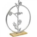 Floristik24 Borddekorationsfjeder, dekorativ ring fugl deco sølv H32,5cm