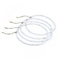 Floristik24 Ring med perler, fjeder, dekorativ ring, bryllup, krans til at hænge hvid Ø28cm 4 stk