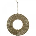 Floristik24 Ringbeklædt, sommerdekoration, dekorativ ring til at hænge op, naturfarver i boho-stil, sølv Ø29,5 cm