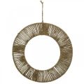 Floristik24 Dekorativ ring til ophæng, vægdekoration, sommerdekoration, ringbeklædt naturfarve, sølv Ø39,5 cm