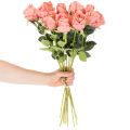 Kunstige roseblomster i en buket, lang stilk 62 cm, 12 stk. | Floristik24.dk