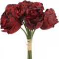 Floristik24 Kunstige roser røde, silkeblomster, bundt roser L23cm 8stk
