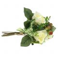 Floristik24 Roser / hortensia buket hvid med bær 31cm