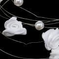 Floristik24 Trådkrans med perler og roser 120 cm hvid