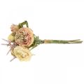 Floristik24 Roser kunstige blomster i bundt efterårsbuketcreme, pink H36cm
