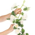 Kunstig rosenkrans med hvide blomster til dekoration, 170 cm | Floristik24.dk