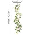 Kunstig rosenkrans med hvide blomster til dekoration, 170 cm | Floristik24.dk