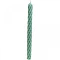 Floristik24 Rustikke stearinlys, ensfarvede, grønne, 350/28 mm, 4 stk