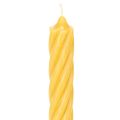 Rustic Twist Candles, høje koniske lys, ensfarvede gule, 350/28 mm, 4 stk. | Floristik24.dk