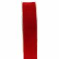 Floristik24 Fløjlsbånd rød 25mm 7m