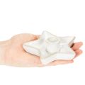 Keramik stjernelysholder, hvid, til keglelys, 12 cm, 2 stk. | Floristik24.dk