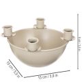 Lysestage med 4 holdere, moderne adventskrans, beige, 15 cm | Floristik24.dk