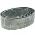 Dekorativ skål metalfatning skål oval grå L22,5/19,5/16cm sæt med 3 stk.
