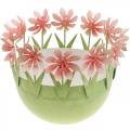 Floristik24 Planteskål, forårsdekoration, metalskål med blomsterdekoration, påskekurv