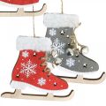 Floristik24 Et par skøjter til at hænge, vinterdekoration, julevedhæng, trædekoration rød / grå L50cm 4stk