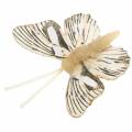 Floristik24 Deco sommerfugl med metalclips natur assorteret H4,9cm/5,8cm/7,4cm 6stk