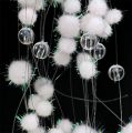 Floristik24 Snowball glitter garland 135 cm hvid