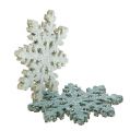 Floristik24 Snowflake med glitter træ 4cm grå 72stk