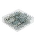 Floristik24 Snowflake med glitter træ 4cm grå 72stk