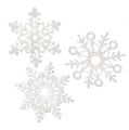 Floristik24 Snowflake hvid med glimmer sortering. 10 cm 12p