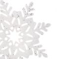 Floristik24 Snowflake hvid med glimmer sortering. 10 cm 12p