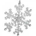 Floristik24 Dekorativ snefnug, vinterdekoration, iskrystal til at hænge, jul H10cm B9,5cm plastik 12stk