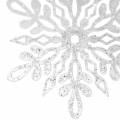Floristik24 Snefnug til at hænge 14,5 cm gennemsigtigt, glitter 12 stk