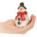 Snemandsfigur med rødt tørklæde, juledekoration, 10 cm | Floristik24.dk