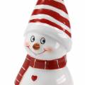 Floristik24 Julfigur snemand med spidshætte keramik 15cm rød, hvid 2stk