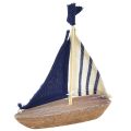 Floristik24 Vintage sejlbåd træ dekorativt skib 12×3×15cm assorteret 2stk