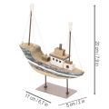 Skibsdekoration, maritim stil, træ med stativ, 20 cm | Floristik24.dk