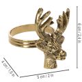 Metal servietring med hjortehoved i guldlook, 6 cm, 4 stk. | Floristik24.dk