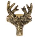 Metal servietring med hjortehoved i guldlook, 6 cm, 4 stk. | Floristik24.dk
