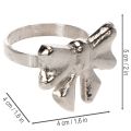 Servietring med sløjfe, metal, skinnende sølv, 5 cm, 4 stk. | Floristik24.dk