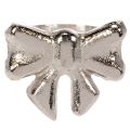 Servietring med sløjfe, metal, skinnende sølv, 5 cm, 4 stk. | Floristik24.dk
