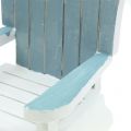 Floristik24 Dekorativ stol i træ hvid-turkisgrå H16cm