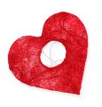 Floristik24 Sisal hjertemanchet 10cm rød 12stk