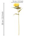 Kunstig solsikke med realistiske blade og blomster, 58 cm, 3 stk. | Floristik24.dk