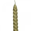 Floristik24 Koniske stearinlys snoede stearinlys spirallys guld 24cm 2 stk